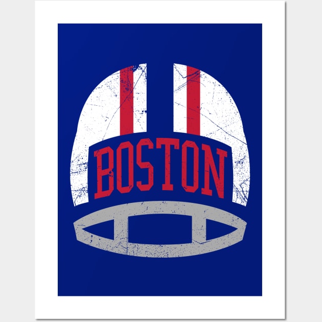 Boston Retro Helmet - Navy Wall Art by KFig21